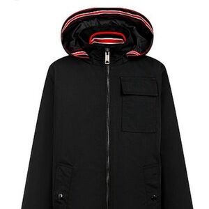 Burberry Black Kids Raincoat with Red Accents